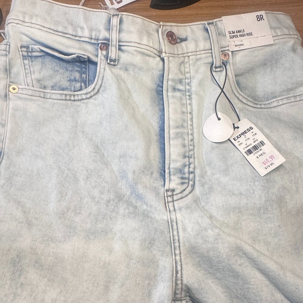 Express Jeans Original Slim Ankle Super High Rise Jeans Womens size 8